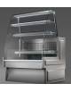 Vetrina pasticceria statica +2°+5°C con cassetto estraibile e vetro alto curvo - cm 279x87,6x143,2h