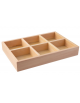 Contenitore sushi in legno a 6 scomparti - cm 20x30x4,5h