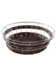 Cesto pane tondo in polipropilene colore Marrone, con telaio per fissare coperchio (escluso) - cm ø  35X12h