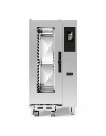 Forno a convezione ventilato professionale a gas 20 teglie gn GN 1/1 con carrello estraibile - Comandi Touch Screen