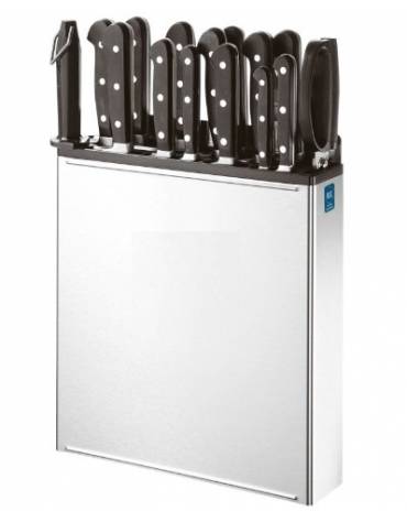 Porta coltelli in acciaio inox - cm 30,5x5,6x30,5h