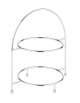 Alzata in acciaio cromato - cm 29x19,5x30h - Ø interno cm 18 - per 2 piatti max cm Ø 27 cm