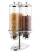 Distributore cereali in acciaio inox con 3 contenitori da lt 4 cad. - cm 30,5x28,5x60,5h