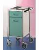 CARRELLO MULTIUSO INOX PER MEDICAZIONE ED INFERMERIA CON 1 ANTA E 1 CASSETTO CM 40X50X87H