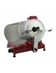 Affettatrice a gravità in alluminio pressofuso colore Rosso , affilatoio fisso - lama Ø 250 mm - Taglio utile cm 21x13