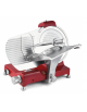 Affettatrice a gravità in alluminio pressofuso colore Rosso, affilatoio fisso - lama Ø 275 mm - Taglio cm 18x14 - Blocco carrell