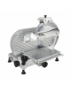 Affettatrice verticale in alluminio anodizzato con braccio a cigno, affilatoio fisso - Ø lama mm 350 - Taglio utile cm 28x22,5