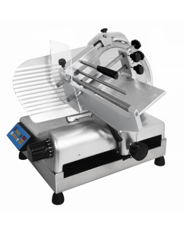 Affettatrice automatica 3 velocità e 3 corse, telaio in alluminio e struttura in acciaio inox - Ø lama mm 300