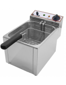 Friggitrice elettrica da banco in acciaio inox - 1 vasca capacità olio Lt 6 - mm 260x410x330h