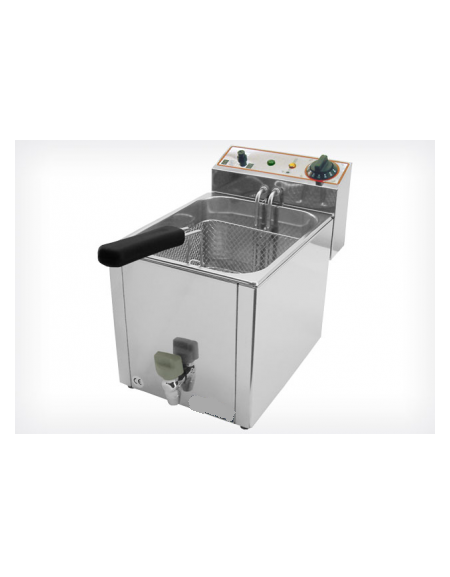 Friggitrice elettrica da banco in acciaio inox - 1 vasca, capacità olio: 8 Lt.