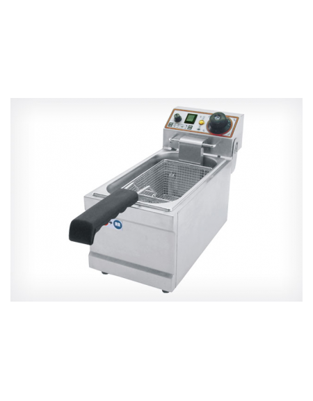 Friggitrice elettrica da banco in acciaio inox - 1 vasca estraibile - capacità olio Lt 4 - mm 195x430x275h