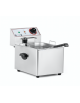 Friggitrice elettrica da banco in acciaio inox - linea economica - 1 vasca estraibile  6 Lt. - mm 265X410X290h - Potenza Kw 3