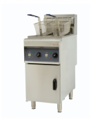 Friggitrice elettrica 2 vasche capacità 10+10 lt su armadio chiuso - 6 Kw ( x2) Trifase - mm 400x800x1100h