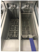 Friggitrice elettrica 2 vasche capacità 10+10 lt su armadio chiuso - 6 Kw ( x2) Trifase - mm 400x800x1100h