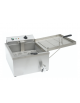 Friggitrice elettrica da banco per pasticceria in acciaio inox - 1 vasca da 11 lt - con rubinetto - mm 545x460x355h