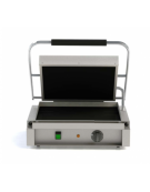 Piastra grill vetroceramica singola media in acciaio inox - liscia sopra e rigata sotto - zona cottura inferiore cm 40x30