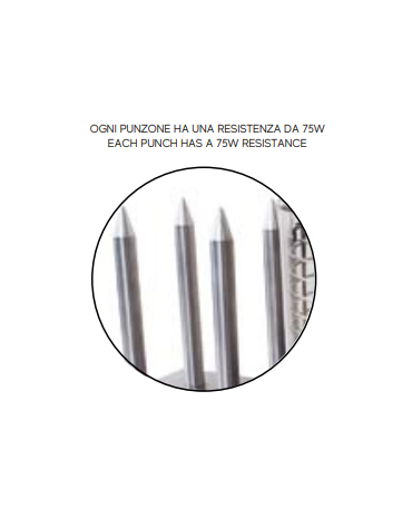 Scalda/gira hot dog in acciaio inox, 4 punzoni in alluminio - mm 48,5X32X44h