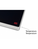 Piastra scaldavivande ad induzione in acciaio inox - piano vetroceramica con indicatore temperatura - mm 462x335x61h