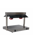Piastra scaldavivande in acciaio inox - doppio piano riscaldato in vetro temperato + 2 lampade infrarossi - mm 740X565X570h