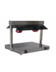Piastra scaldavivande in acciaio inox - doppio piano riscaldato in vetro temperato + 2 lampade infrarossi - mm 740X565X570h