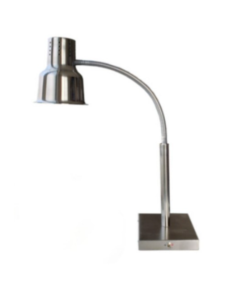 Lampada scaldavivande da tavolo con lampada ad infrarossi, con braccio flessibile - mm 190x250x930h