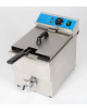 Friggitrice elettrica da banco Lt 8 con rubinetto - MONOFASE - Dimensioni cestello cm 19x23x14h