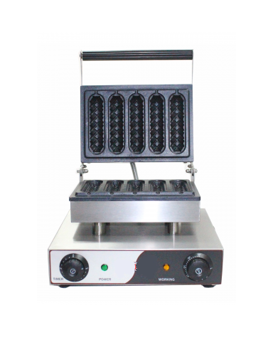 Macchina per waffel , piastre di cottura antiaderenti con funzione timer - mm 340x370x240h