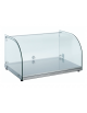 Vetrina neutra con basamento in acciaio inox - corpo in vetro curvo - capacità 25 Lt - mm 554x376x305h