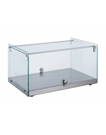 Vetrina neutra con basamento in acciaio inox - corpo in vetro dritto - capacità 35 Lt - mm 554x361x305h