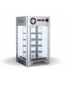 Vetrina calda da banco per pizza con 4 ripiani tondi girevoli - Capacità 108 Lt - Led - cm 47x47x87h
