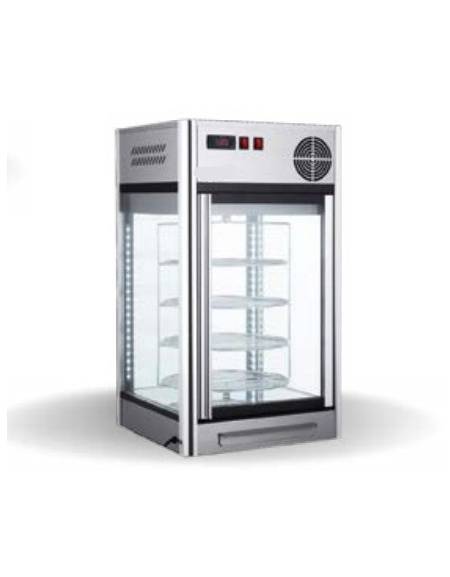 Vetrina refrigerata da banco - illuminazione interna - doppio vetro - ripiani cromati rotatori