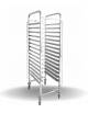 Carrello portavassoi in acciaio inox - 15 ripiani per vassoi 60x40 - 4 ruote girevoli (2 con freno) - mm 470x620x1700h