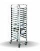 Carrello portavassoi in acciaio inox - 15 ripiani per vassoi GN - 4 ruote girevoli (2 con freno) - mm 380x550x1710h
