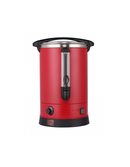 Bollitore elettrico acqua calta da 15,8 lt, colore Rosso - potenza 2500W - adatto per vin brulè - mm Ø 290x581h