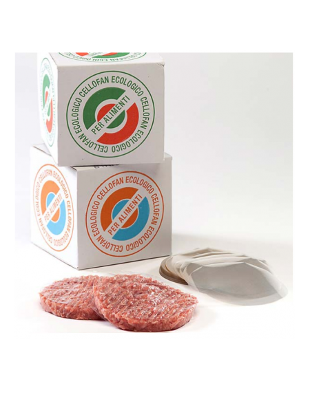 Dischi di cellophane per hamburgatrice - Pressahamburger - conf. 1 Kg - diametro mm 130
