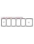 Vetrina refrigerata in acciaio inox con vetri per banco pizzeria - predisposta per 5xGN1/3 + 1xGN1/2 - mm 1500x395x435h