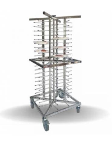 Carrello portapiatti in acciaio inox a 20 ripiani - supporta fino a 80 piatti - portapiatti mobile - mm 598x598x1604h