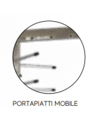 Carrello portapiatti in acciaio inox a 20 ripiani - supporta fino a 80 piatti - portapiatti mobile - mm 598x598x1604h