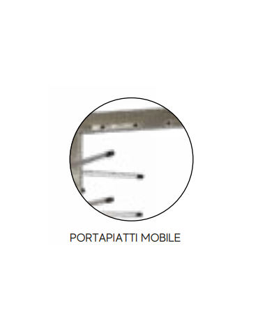 Carrello portapiatti in acciaio inox a 20 ripiani - supporta fino a 80 piatti - portapiatti mobile - mm 598x598x1604h