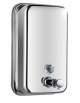 Dosatore di sapone e gel igienizzante in acciaio inox - capacità 1000 ml - erogazione con pulsante - mm 125x65x200h