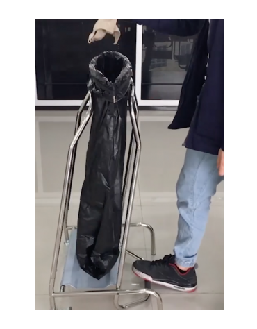 Carrello porta sacco immondizia in acciaio inox con apertura a pedale - adatto sacchetti 635x900 mm o più grandi a