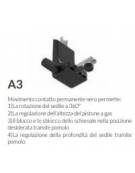 Sedia operativa con base in nylon nero - alzata a gas - schienale up/down cm 48x66x104/117h