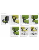 Sedia operativa con base in nylon nero - alzata a gas - schienale up/down cm 48x66x104/117h