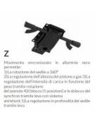 Sedia operativa con braccioli e base in nylon grigio - alzata a gas - schienale up/down cm 60x66x104/117h