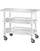 Carrello di servizio in legno 3 piani colore laccato bianco - cm 110x55x89h