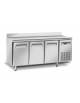 Tavolo frigorifero refrigerato 3 porte con alzatina - Refrigerazione ventilata -2° +8°C - cm 180x70x95h - CLASSE C