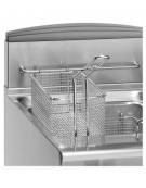 Friggitrice a gas 1 vasca pulita Lt 17 con controllo elettronico Meelting-Scambiatori di calore esterni alla vasca-cm 40x70x90h