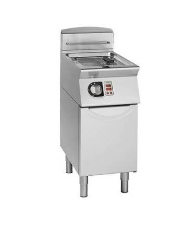 Friggitrice a gas 1 vasca pulita Lt 17 con controllo elettronico Meelting-Scambiatori di calore esterni alla vasca-cm 40x70x90h