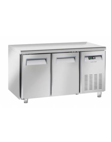 Tavolo refrigerato 2 porte per pasticceria in acciaio inox, refrigerazione ventilata +2°/+8°C - Classe C - cm 150x80x85h