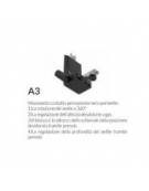 Sedia operativa con braccioli e base in nylon nero - alzata a gas - schienale up/down cm 60x66x104/117h